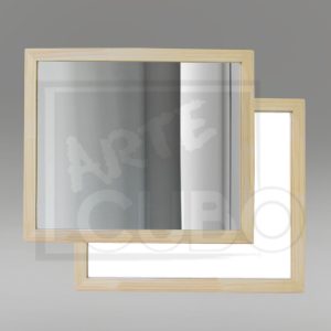 PIZARRA Blanca magnética y espejo 27 x 32 cm. borde madera
